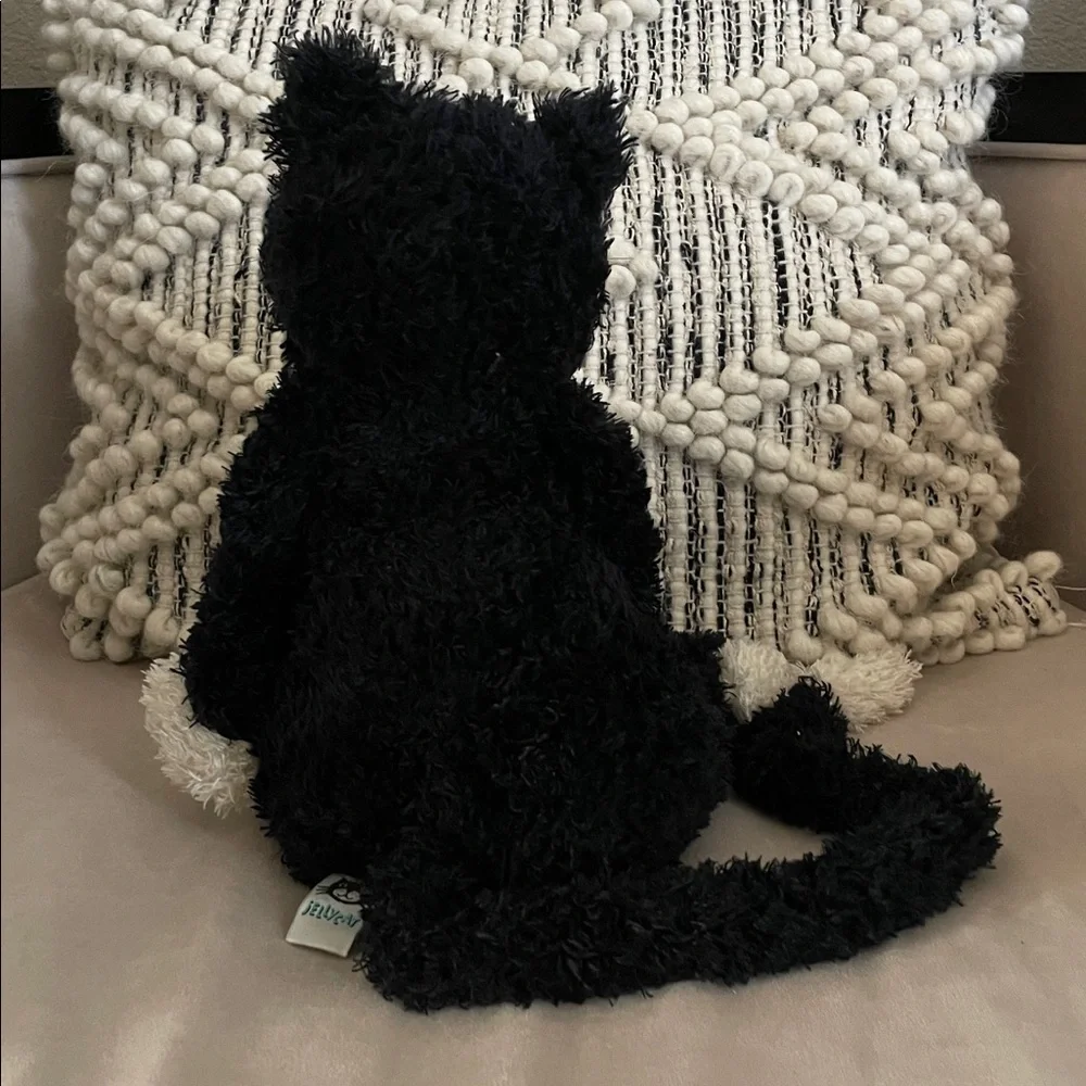 Jellycat Bunglie Kitten Cat Black and White Tuxedo 16" Rare and Retired - Picture 6 of 8